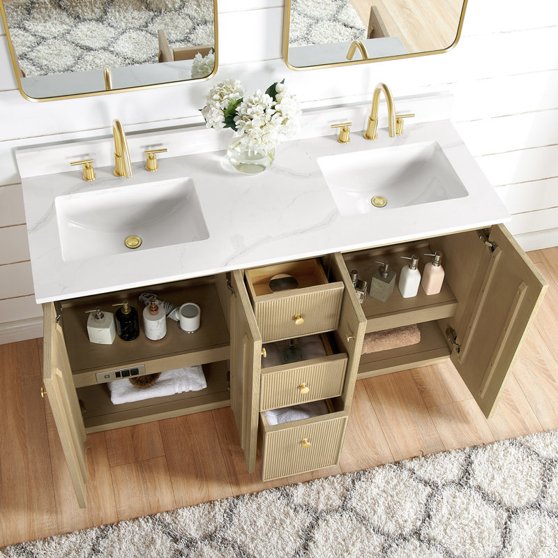 Birch Lane??? Rally 60'' Free Standing Double Bathroom Vanity with Quartz ...